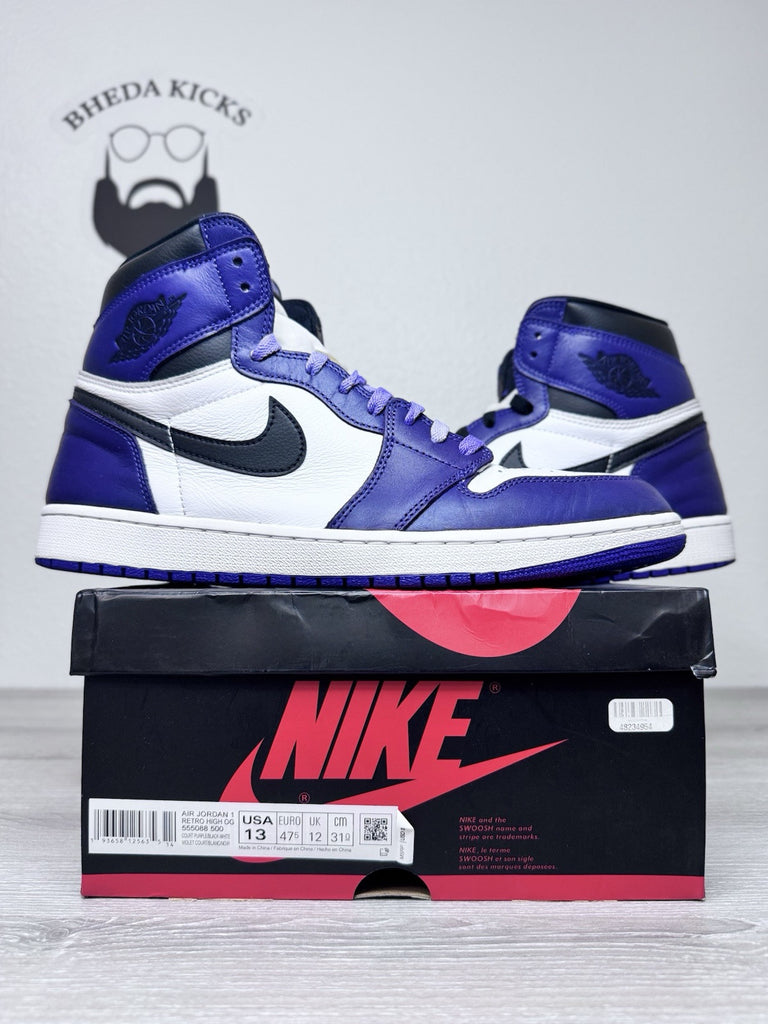 Size 13 - Air Jordan 1 Retro High OG Court Purple 555088-500 Preowned