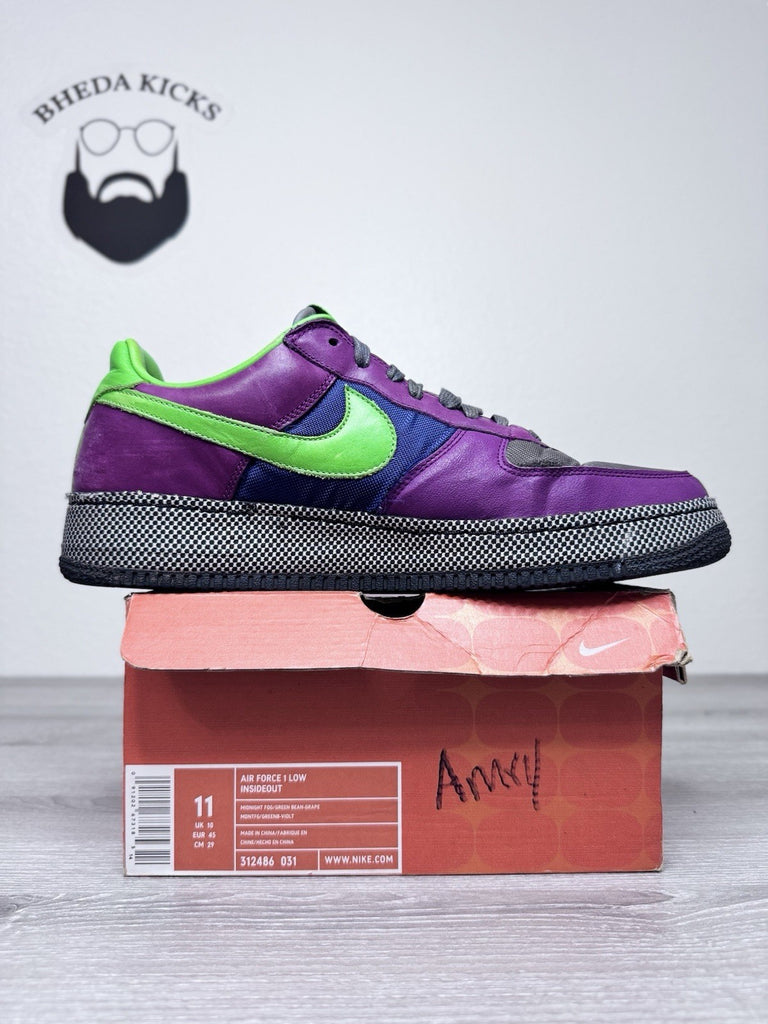 Size 11 - Nike Air Force 1 Low Insideout Purple 312486-031 Preowned