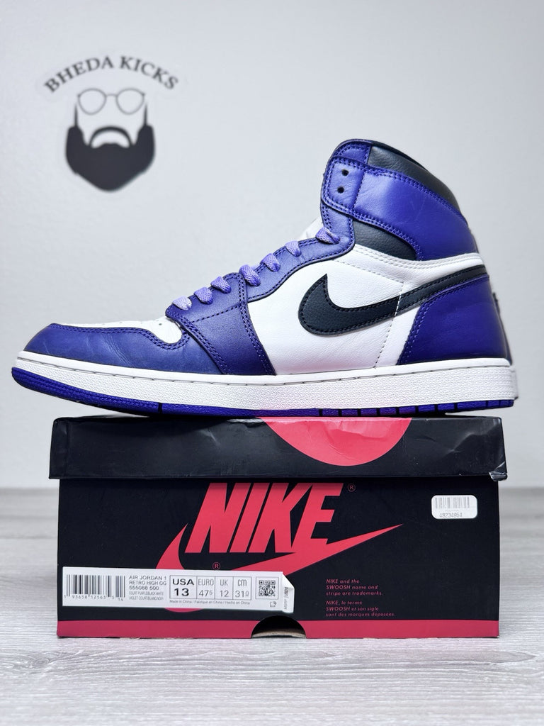 Size 13 - Air Jordan 1 Retro High OG Court Purple 555088-500 Preowned