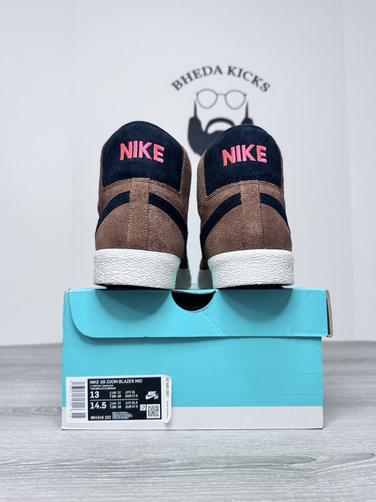 Size 13 - Nike SB Blazer Mid British Tan 864349-202 2019 Preowned Og Authentic