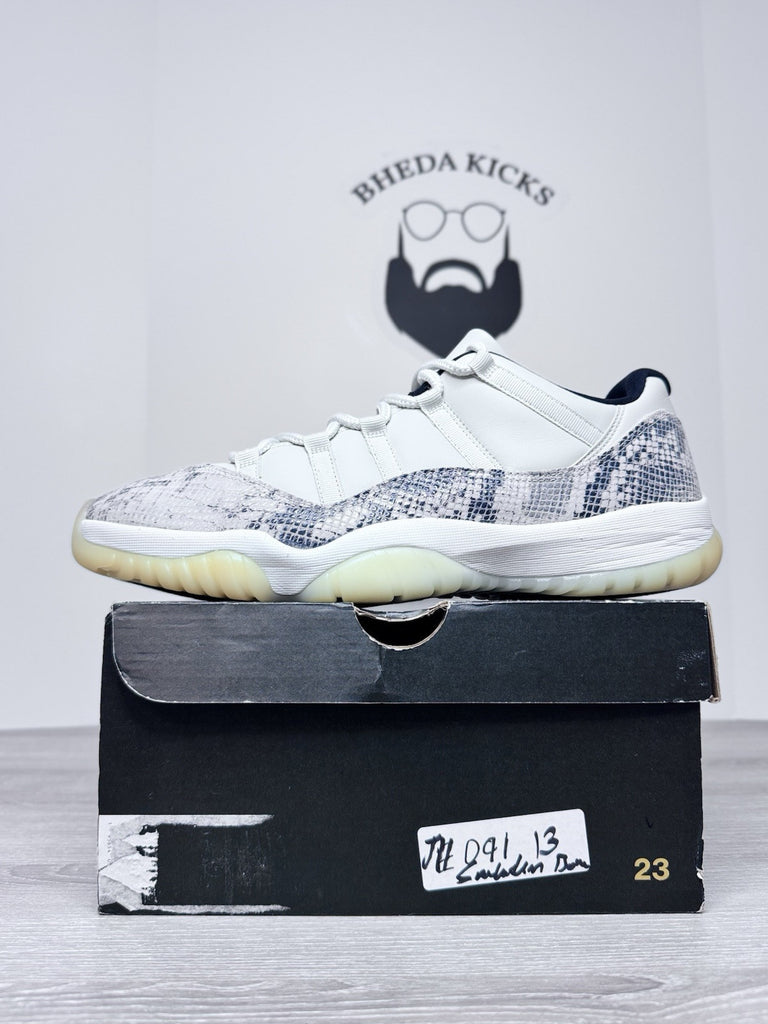 Size 13 - Air Jordan 11 Retro Low Light Bone Snakeskin Preowned CD6846-002 White