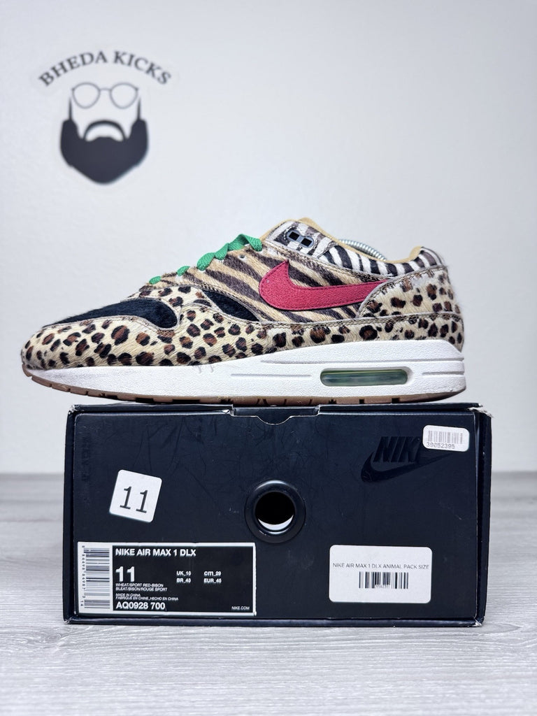 Size 11 - Atmos x Nike Air Max 1 DLX Animal Pack 2018 AQ0928-700 Preowned