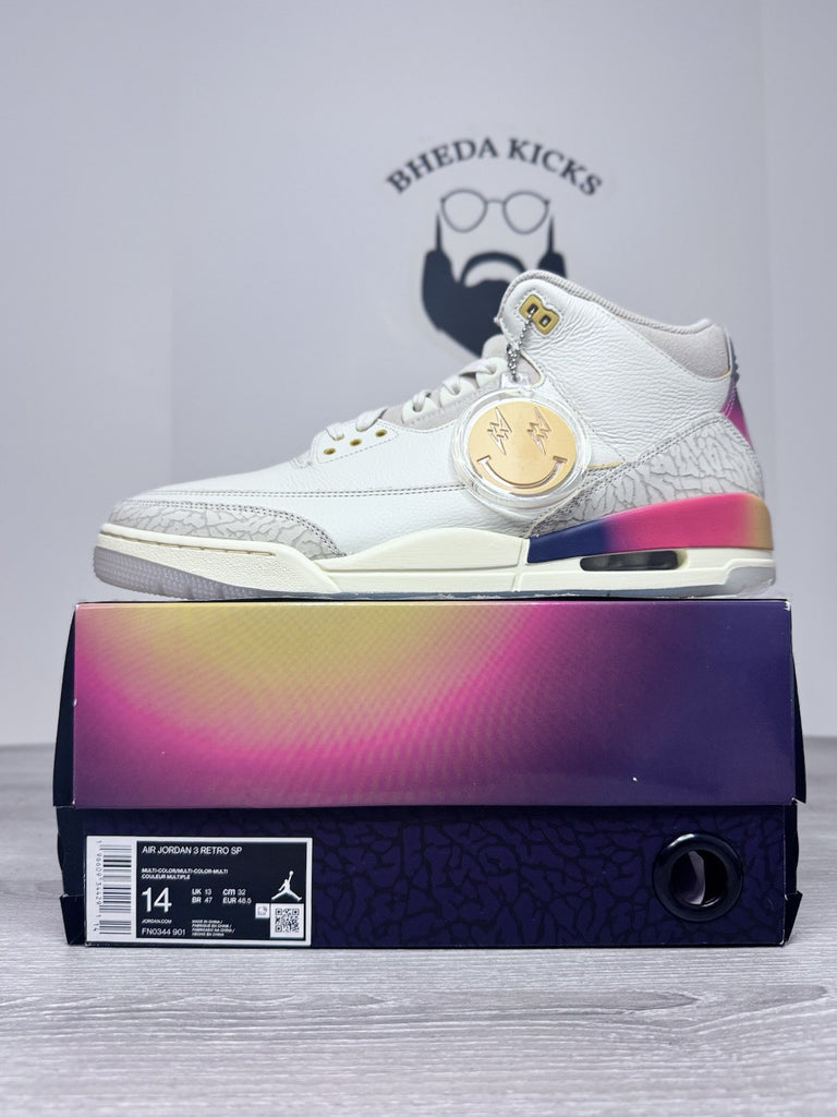 Size 14 - Jordan 3 Retro x J. Balvin Mid Medellin Sunset FN0344-901 NEW DS