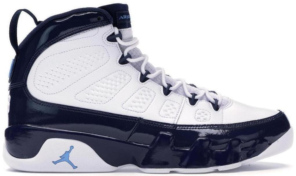 Size 8 - Air Jordan 9 Retro UNC Blue White Leather (302370-145) Preowned Clean