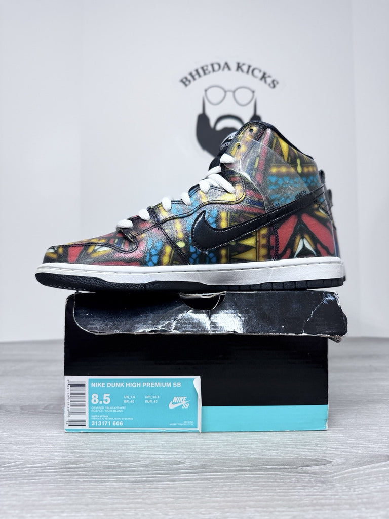 Size 8.5 - Nike SB Dunk High Stained Glass x Concepts OG 313171-606 Preowned