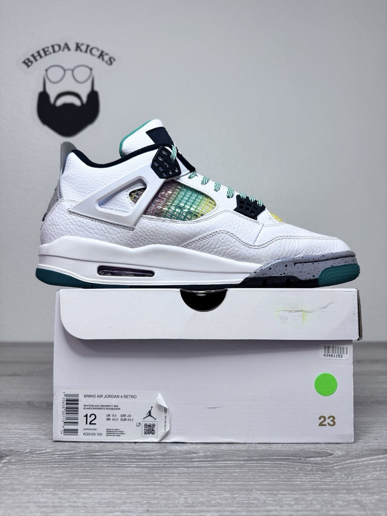 Size 12W/10.5M - Air Jordan 4 Retro Rasta Green Gray White Orange AQ9129-100