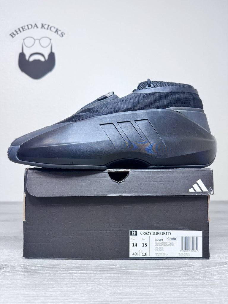 Size 14 - Adidas Crazy IIInFinity Triple Black Mens IE7689 NEW DS