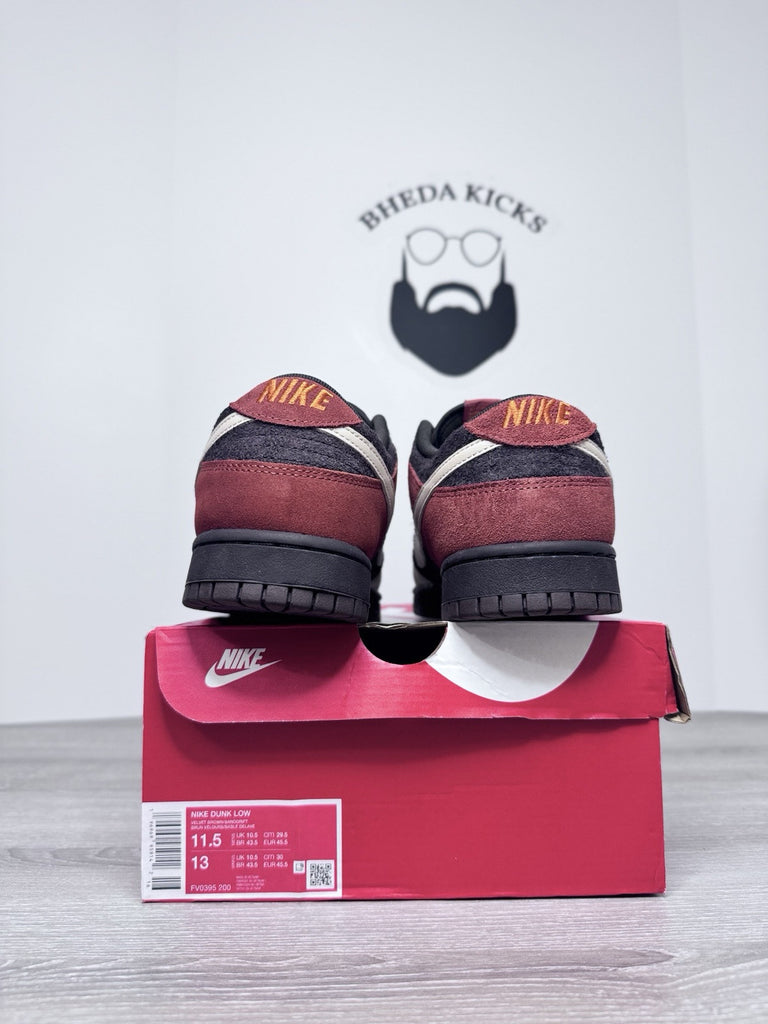 Size 11.5 - Nike Dunk Low Red Panda Velvet Brown FV0395-200 Men’s Worn Once