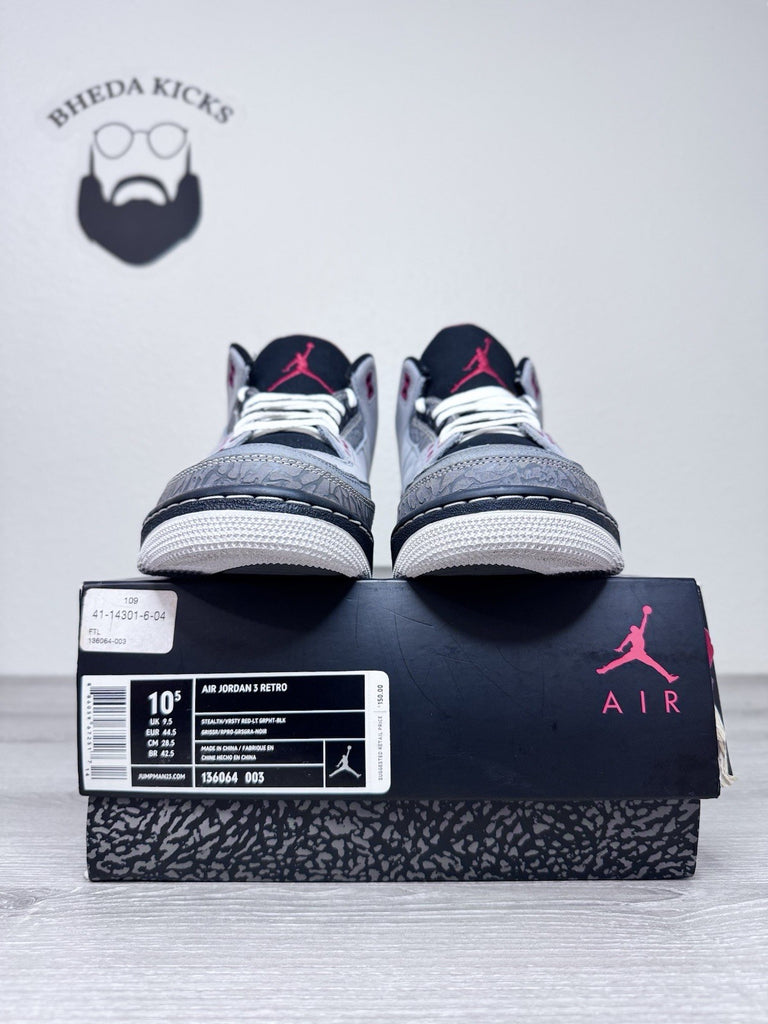 Size 10.5 - Nike Air Jordan 3 Retro Stealth 2011 Preowned 136064-003 Sneakers