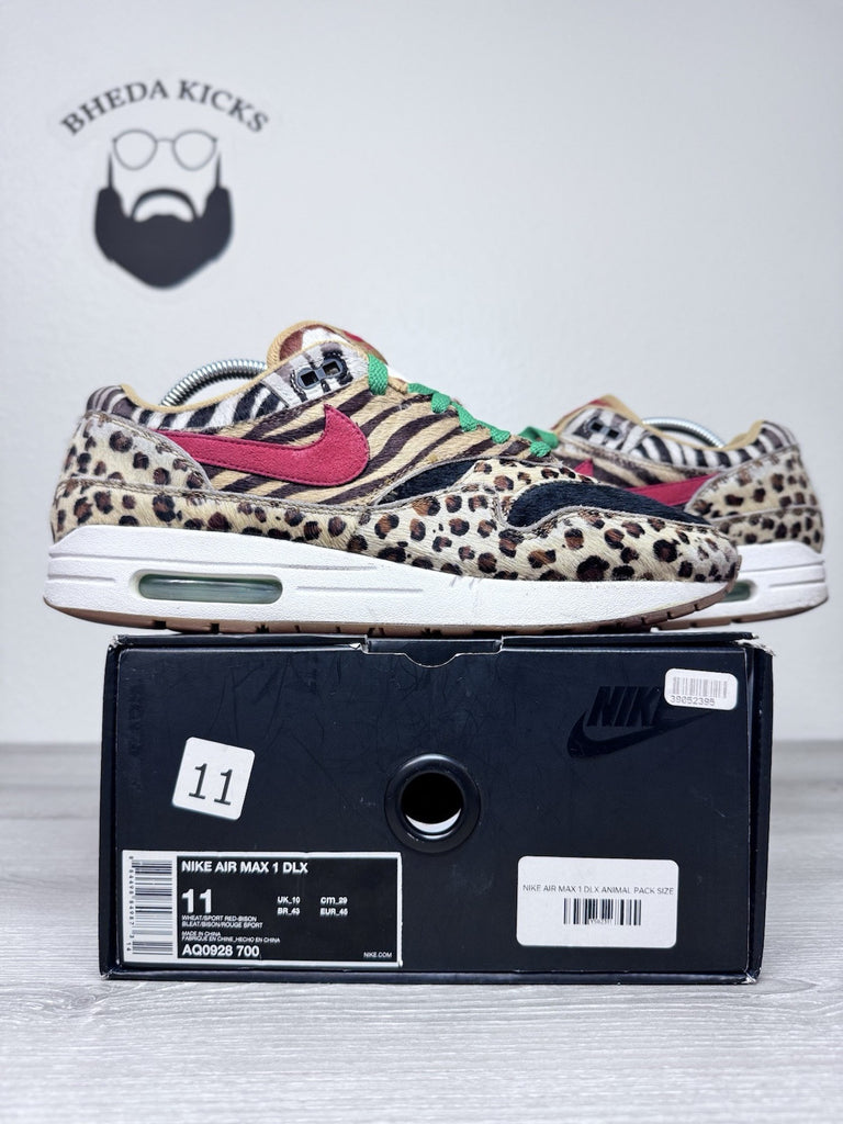 Size 11 - Atmos x Nike Air Max 1 DLX Animal Pack 2018 AQ0928-700 Preowned