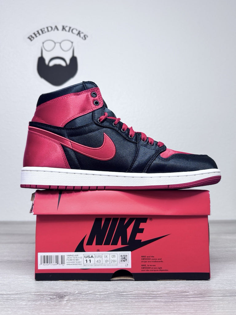 Size 11W/9.5m - Air Jordan 1 Retro OG 2023 High Satin Bred FD4810-061 Preowned