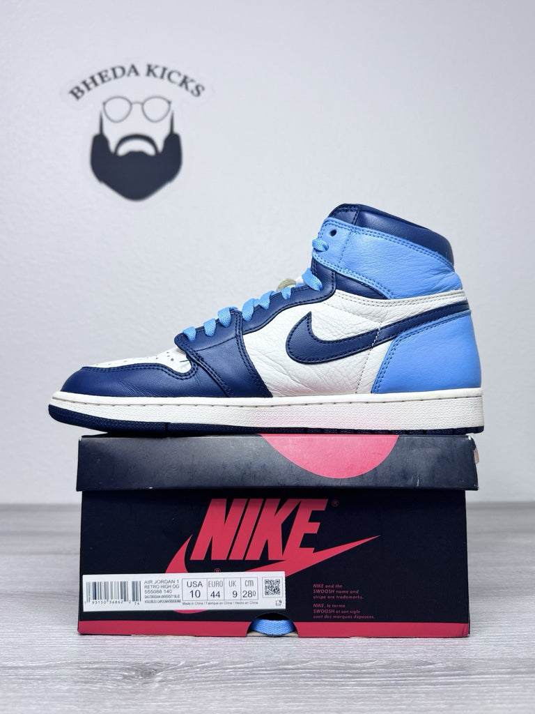 Size 10 - Air Jordan 1 Retro High OG Obsidian Men’s Preowned 555088-140