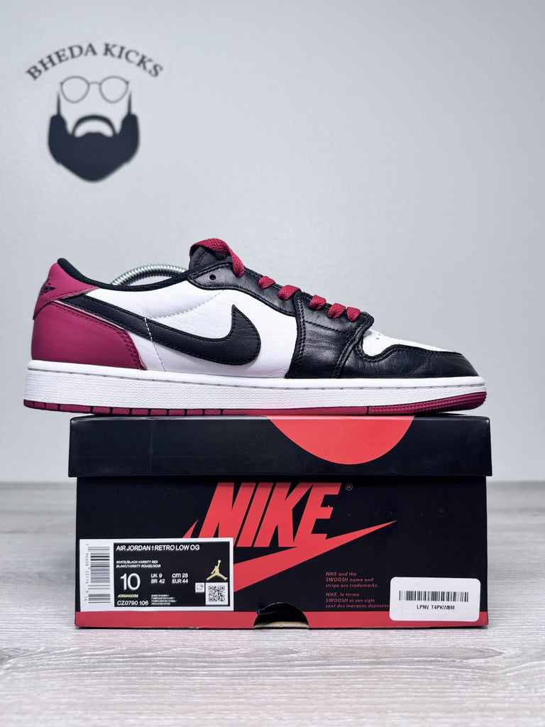 Size 10 - Nike Air Jordan 1 Low OG Black Toe Men CZ0790-106 Preowned