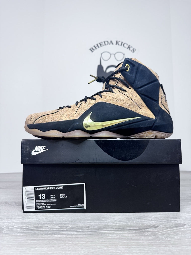 Size 13 - Nike LeBron 12 EXT Cork 2015 768829-100 Authentic Og NEW DS