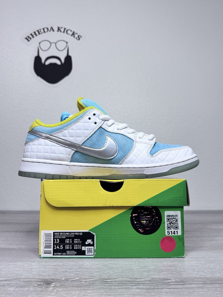 Size 13 - Nike FTC x Dunk SB Low Lagoon Pulse DH7687-400 Preowned Authentic