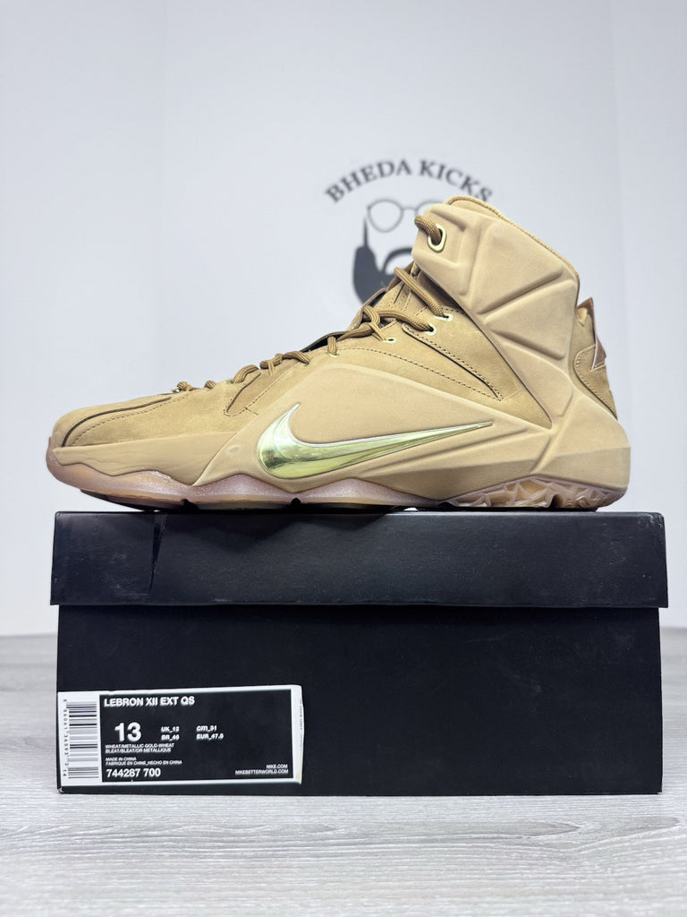 Size 13 - Nike Lebron XII 12 EXT Wheat 744287-700 Authentic NEW DS