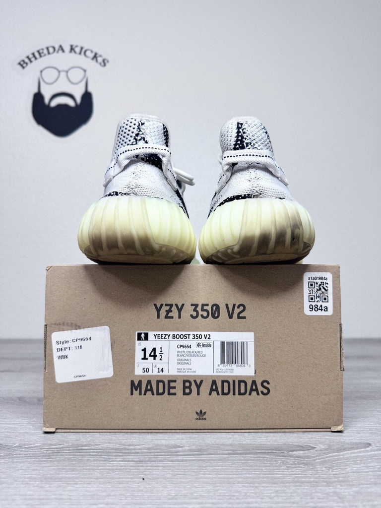 Size 14.5 - adidas Yeezy Boost 350 V2 Low Zebra CP9654 Preowned Authentic