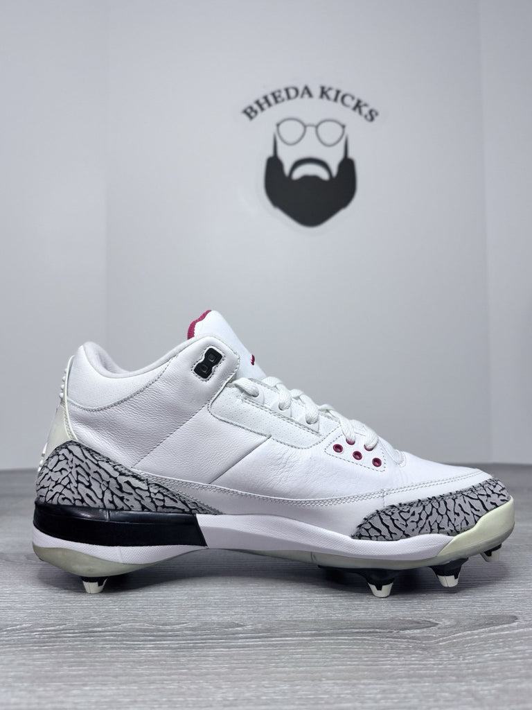 Size 13 - Nike Air Jordan 3 D Retro White Cement Football Cleats 324822-161 NEW