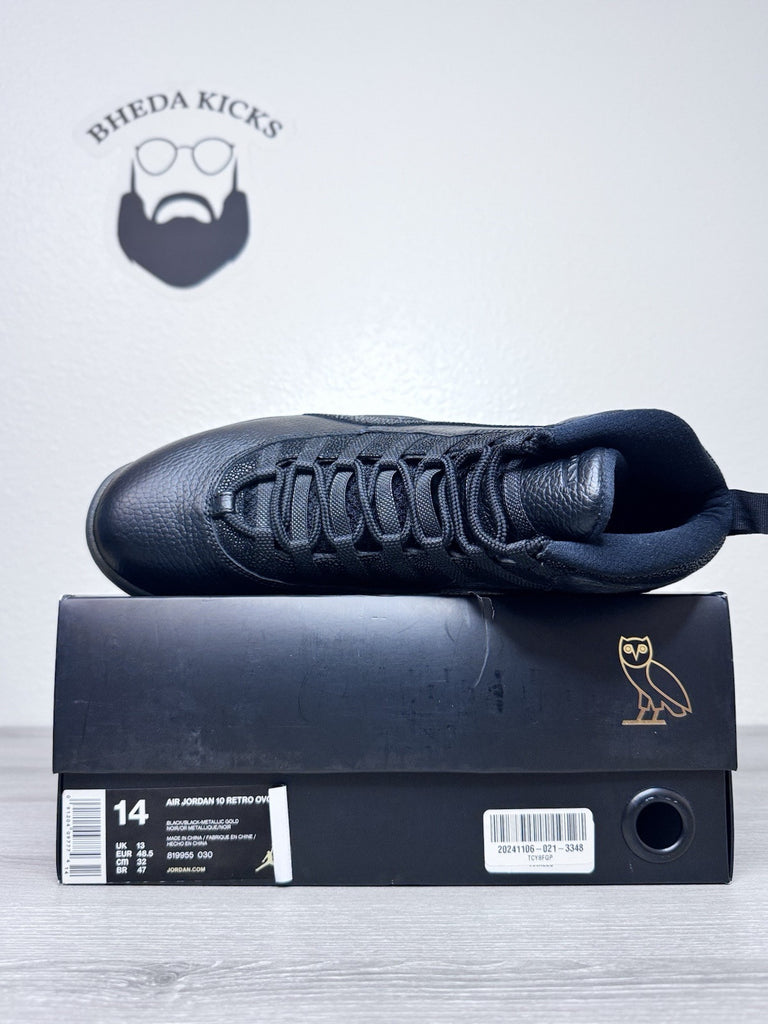 Size 14 - Nike Air Jordan 10 Retro X Drake Black OVO 819955-030 Preowned Men’s