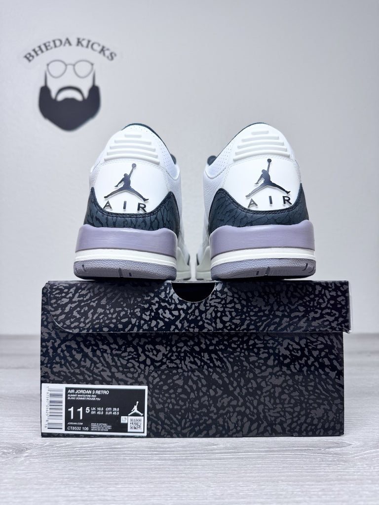 Size 11.5 - Nike Air Jordan 3 Retro Shoe Cement Gray CT8532-106 Preowned