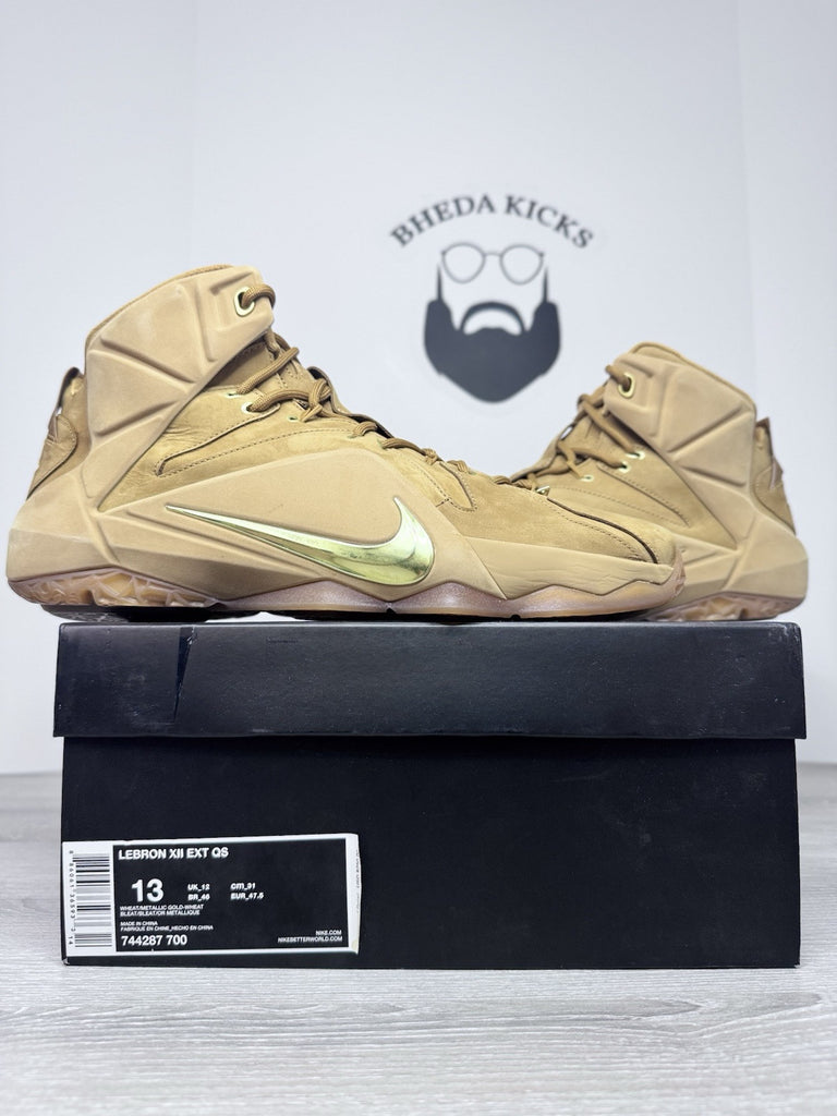 Size 13 - Nike Lebron XII 12 EXT Wheat 744287-700 Authentic NEW DS