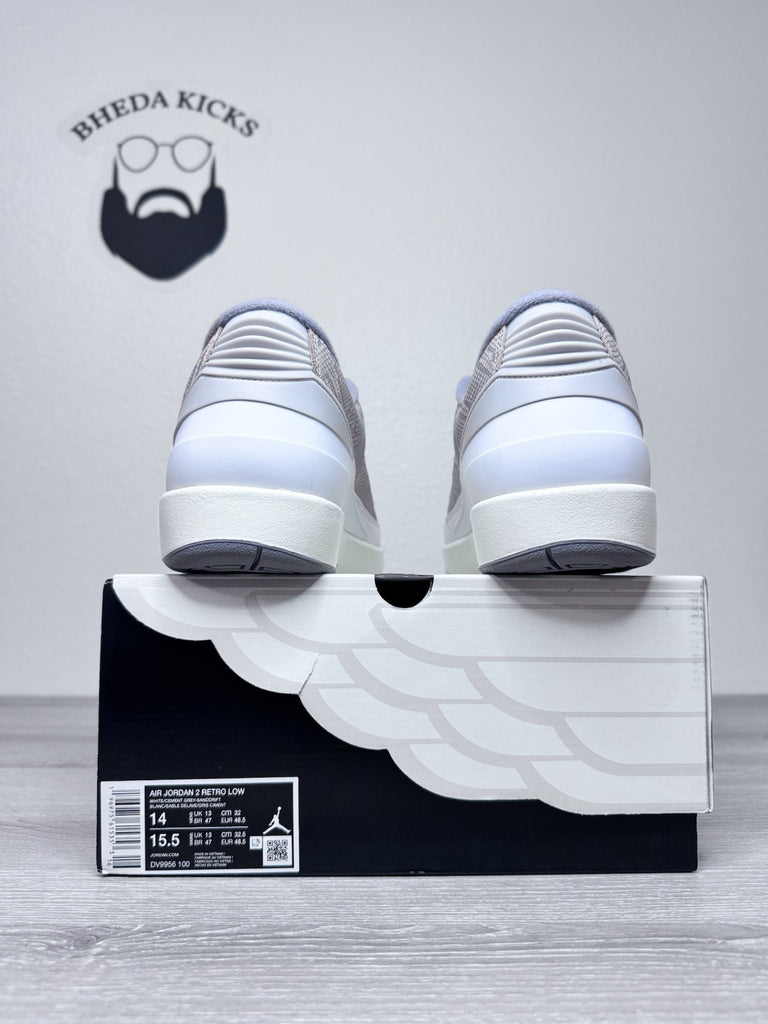 Size 14 - Nike Air Jordan 2 Retro Low Python White Grey Sanddrift DV9956-100